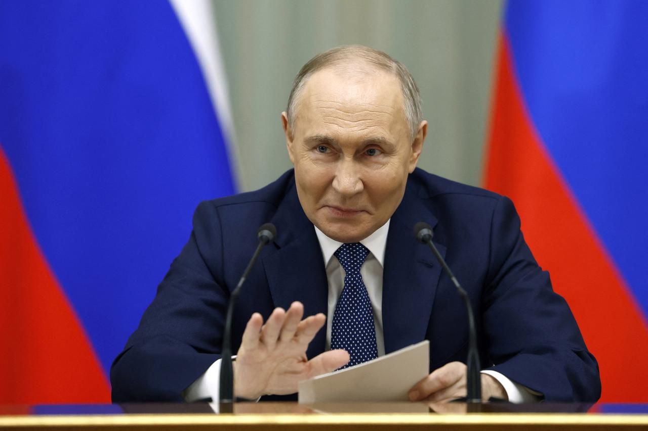 Russian President Putin chairs a meeting with members of the government in Moscow