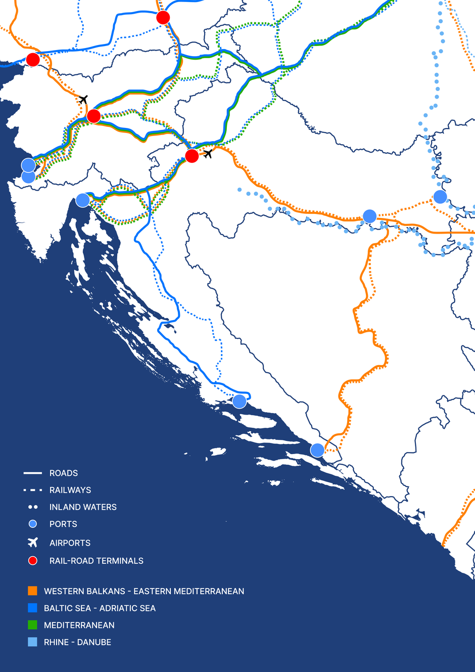 Hrvatska na četiri prometna koridora